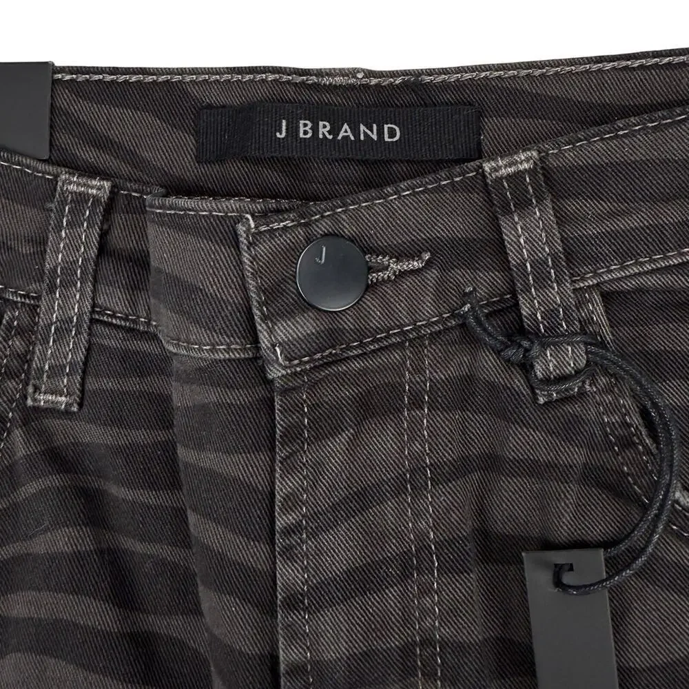 NWT J BRAND Ruby High-Rise Crop Cigarette Jean Size 25 Black Dazzle Destruct